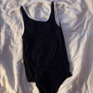 Forever 21 black bodysuit with white outline